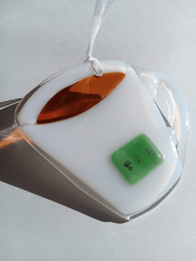 Fused glass Cupán Tae (Cup of Tea)