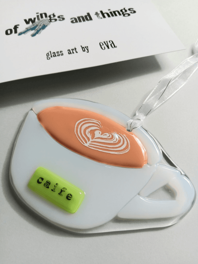 Fused glass Caife Gaelach or Irish Coffee