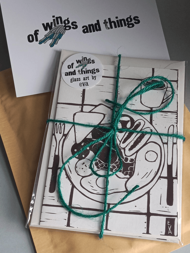 'The Full Irish' lino print card