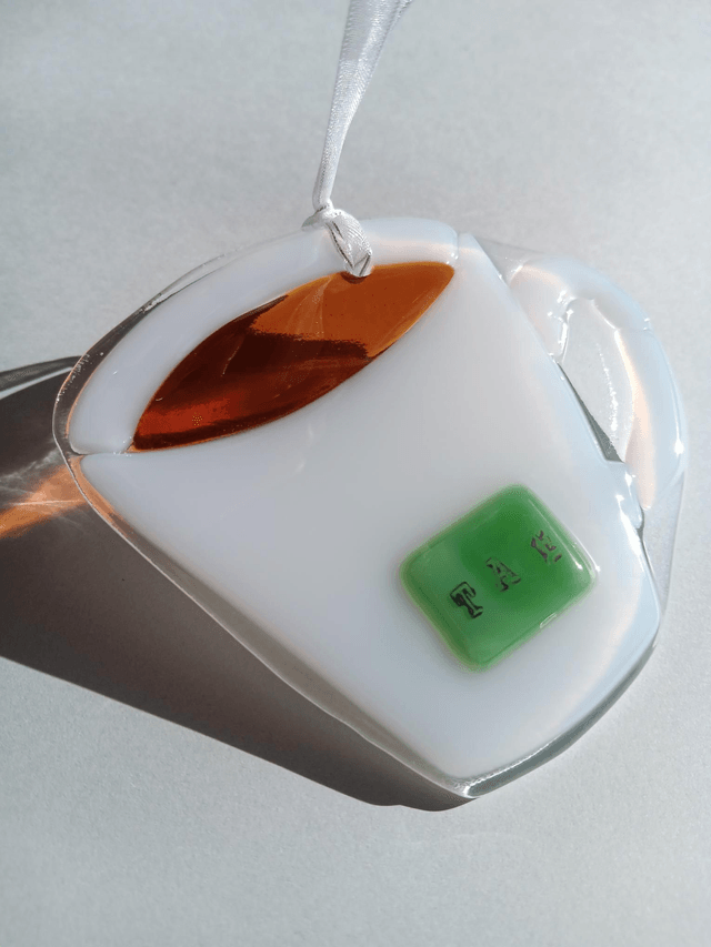 Fused glass Cupán Tae (Cup of Tea)