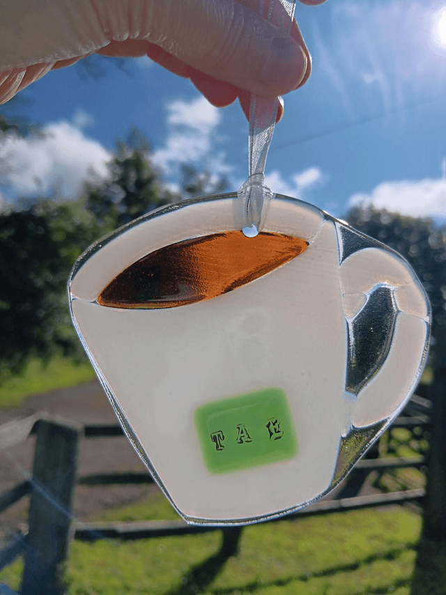 Fused glass Cupán Tae (Cup of Tea)