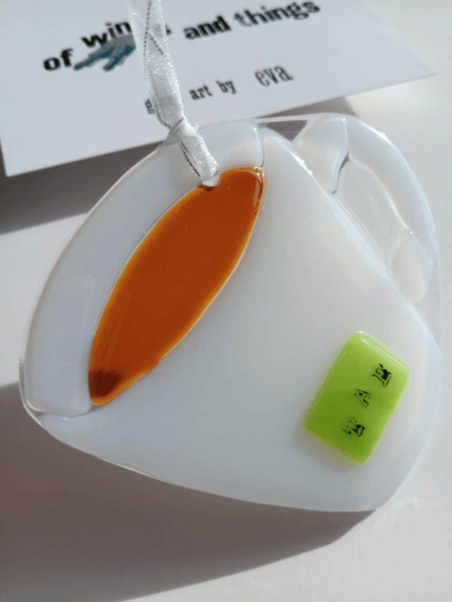 Fused glass Cupán Tae (Cup of Tea)
