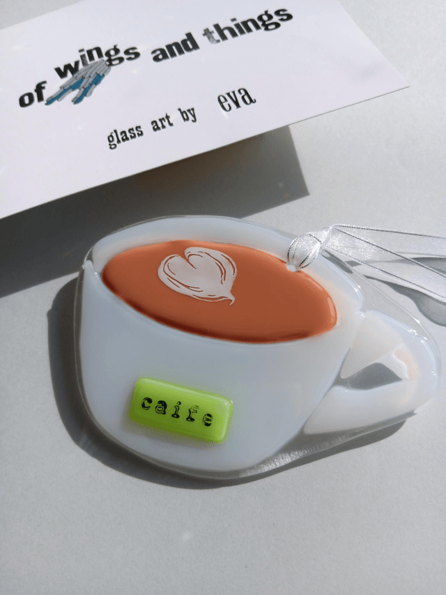 Fused glass Caife Gaelach or Irish Coffee