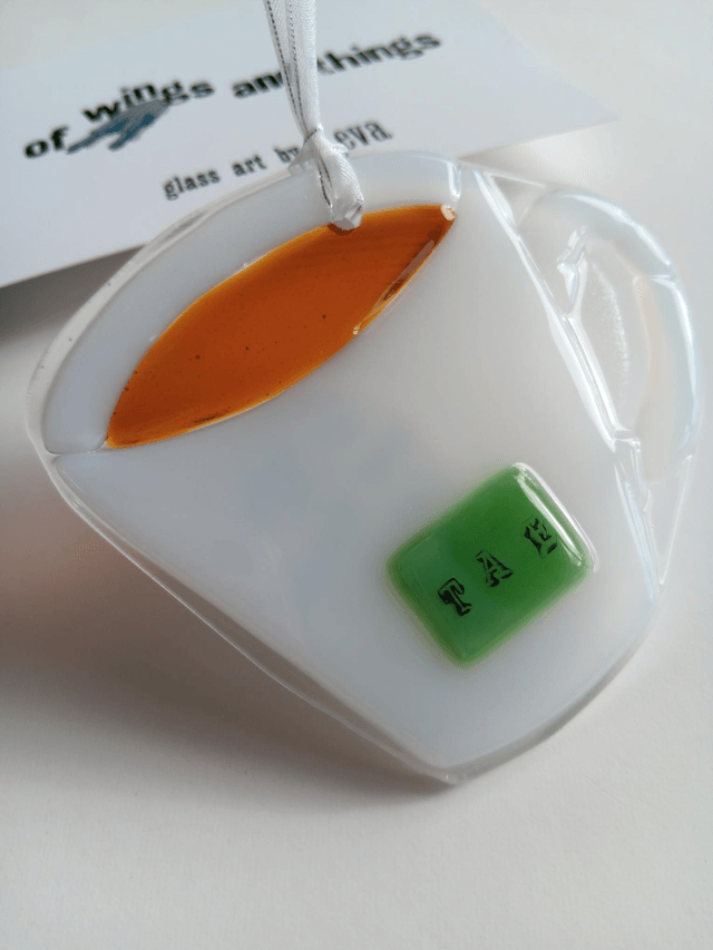 Fused glass Cupán Tae (Cup of Tea)